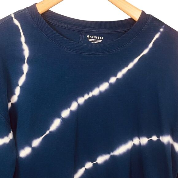 Athleta | Seasoft Tie-Dye Crewneck Sweatshirt Navy White Size M | EUC - Picture 6 of 9